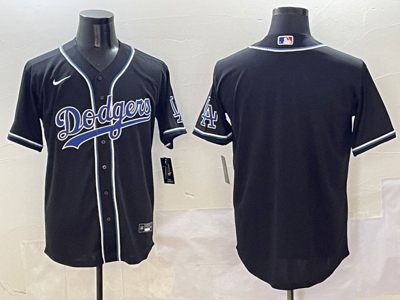 Men Los Angeles Dodgers Blank Black Three generations Nike 2025 MLB Jersey style 1